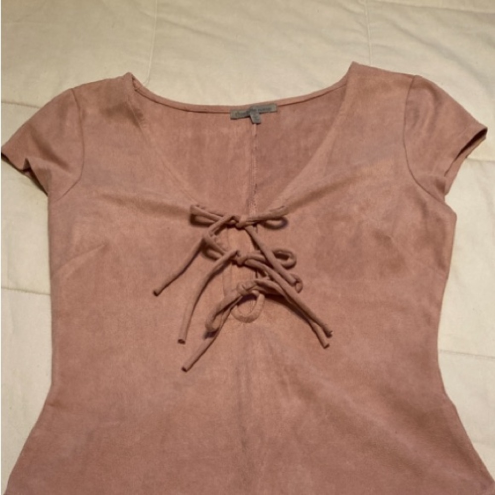 Dusty pink bow bodysuit